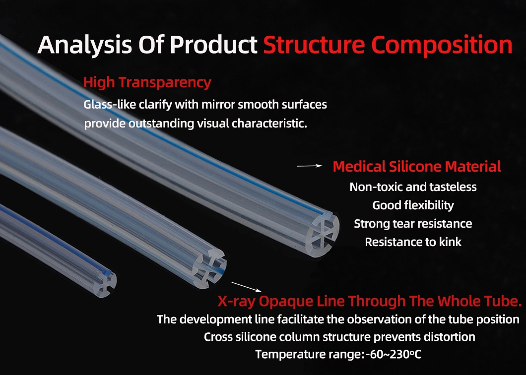 Medcial Closed Wound Drainage Cross Tube Extrusion Silicone Cross Drainage Tube