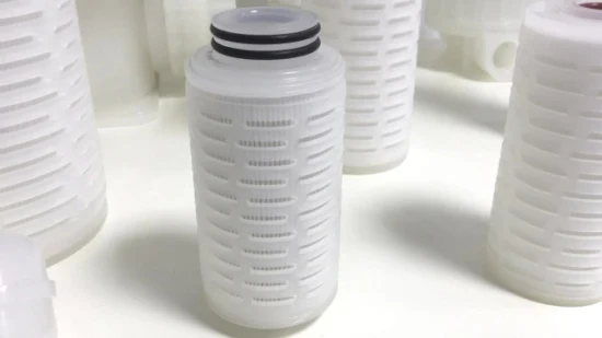 Cartucho de filtro OEM fabricante 0,1 0,22 0,45 mícron Pes filtro de cartucho plissado para indústria médica de alimentos e bebidas medicina têxtil com tampa plana DOE