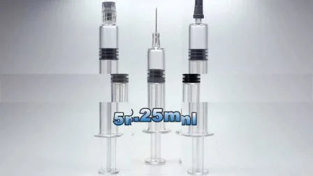 1 ml 2,25 ml 3 ml 5 ml seringa pré-cheia de vidro médico para injeção descartável