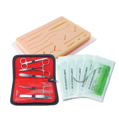 Kit de treinamento de sutura portátil Kit de prática cirúrgica de suturas Sutura médica Kit de prática de sutura