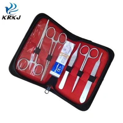 Kit de prática de sutura veterinária para instrumentos cirúrgicos de aço inoxidável com 10 peças